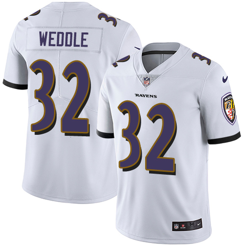 Nike Ravens #32 Eric Weddle White Men's Stitched NFL Vapor Untouchable Limited Jersey